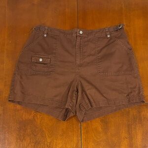 St. John's Bay Brown High Waist Cotton Women Shorts